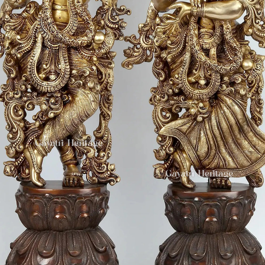 Brass Radha Krishna with Arch – Divine Love Idol | Gayatri Heritage
