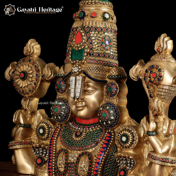 Brass Wall Decor Lord Venkateshwara Statue/ Tirupati Balaji – Divine Aura in Your Home | Gayatri Heritage