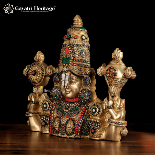 Brass Wall Decor Lord Venkateshwara Statue/ Tirupati Balaji – Divine Aura in Your Home | Gayatri Heritage