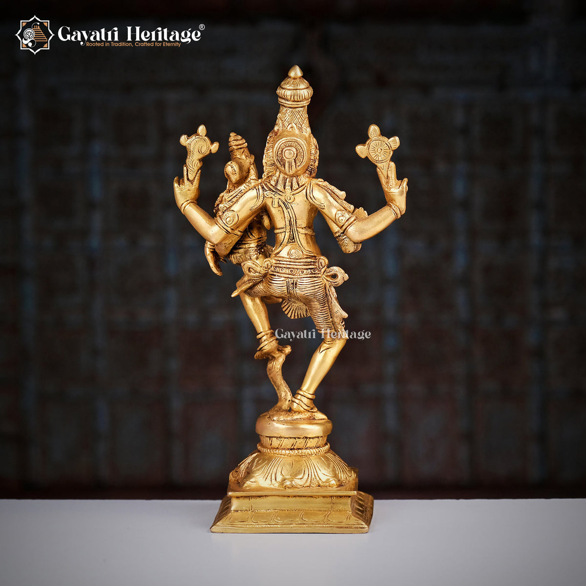 Brass Narasimha Statue with Lakshmi – Divine Protector | Gayatri Heritage