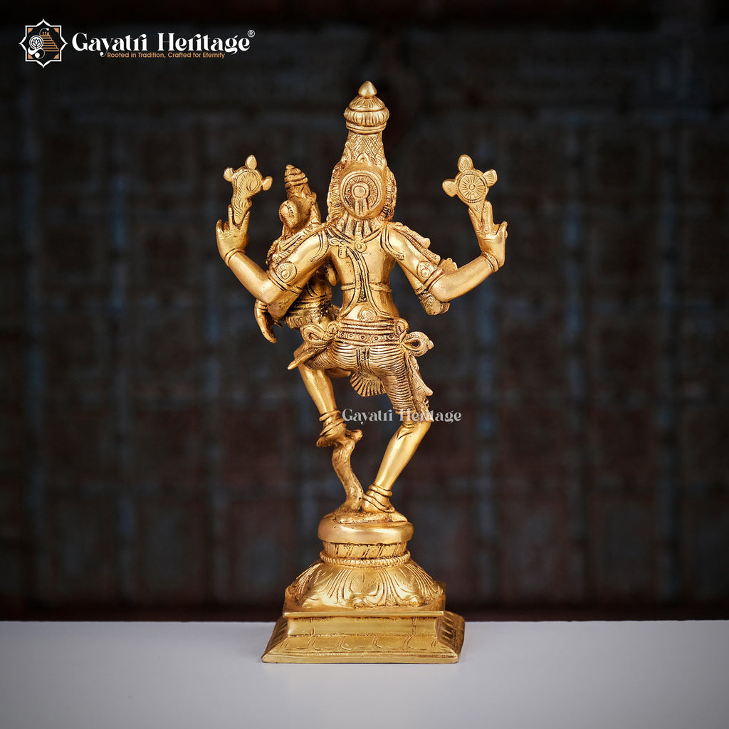 Brass Narasimha Statue with Lakshmi – Divine Protector | Gayatri Heritage