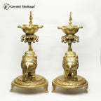 Brass Elephant Diya – Traditional Sacred Light for Your Home | Gayatri Heritage