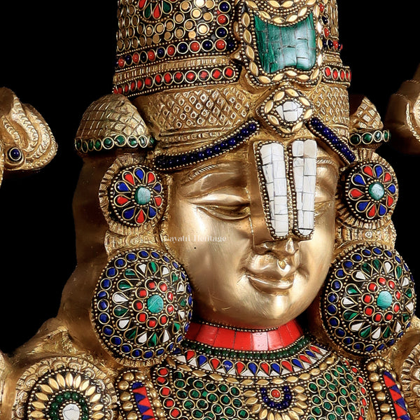 Brass Wall Decor Lord Venkateshwara Statue/ Tirupati Balaji – Divine Aura in Your Home | Gayatri Heritage