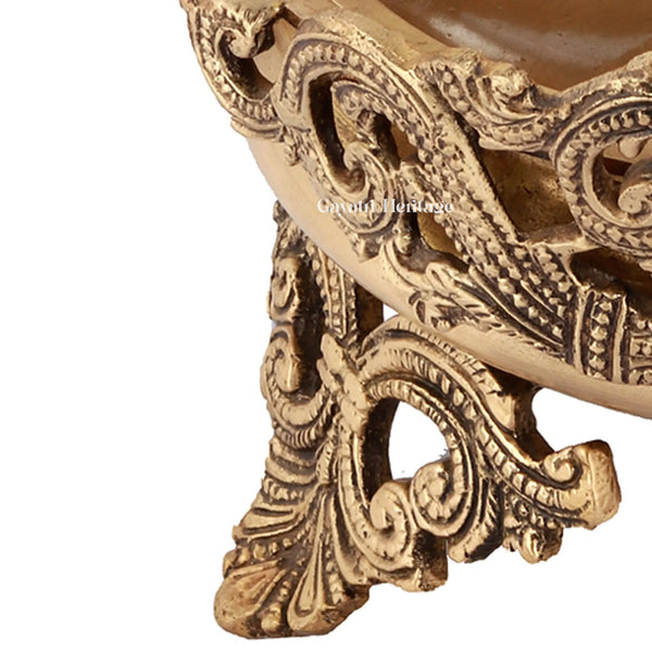 Brass Tibetan Buddhist Ashtamangala Urli – Sacred Home Decor