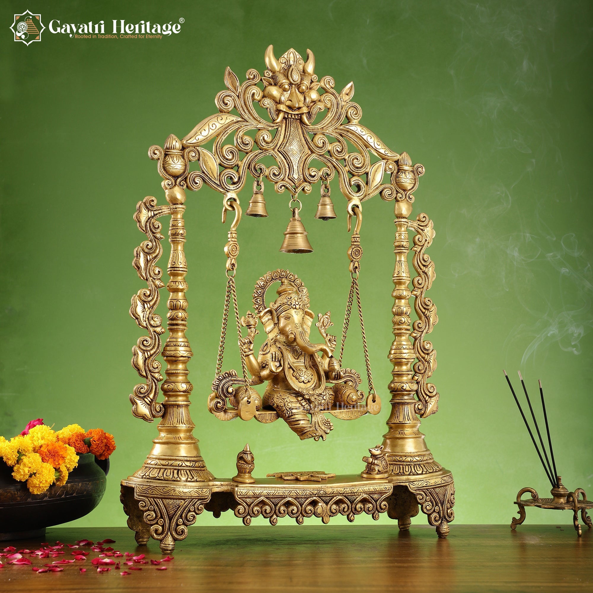 Brass Vinayagar Jhula – Divine Swing for Home Decor | Gayatri Heritage