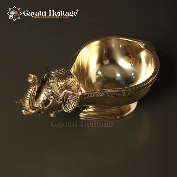 Brass Elephant Design Vilakku (Diya) – Symbol of Prosperity | Gayatri Heritage