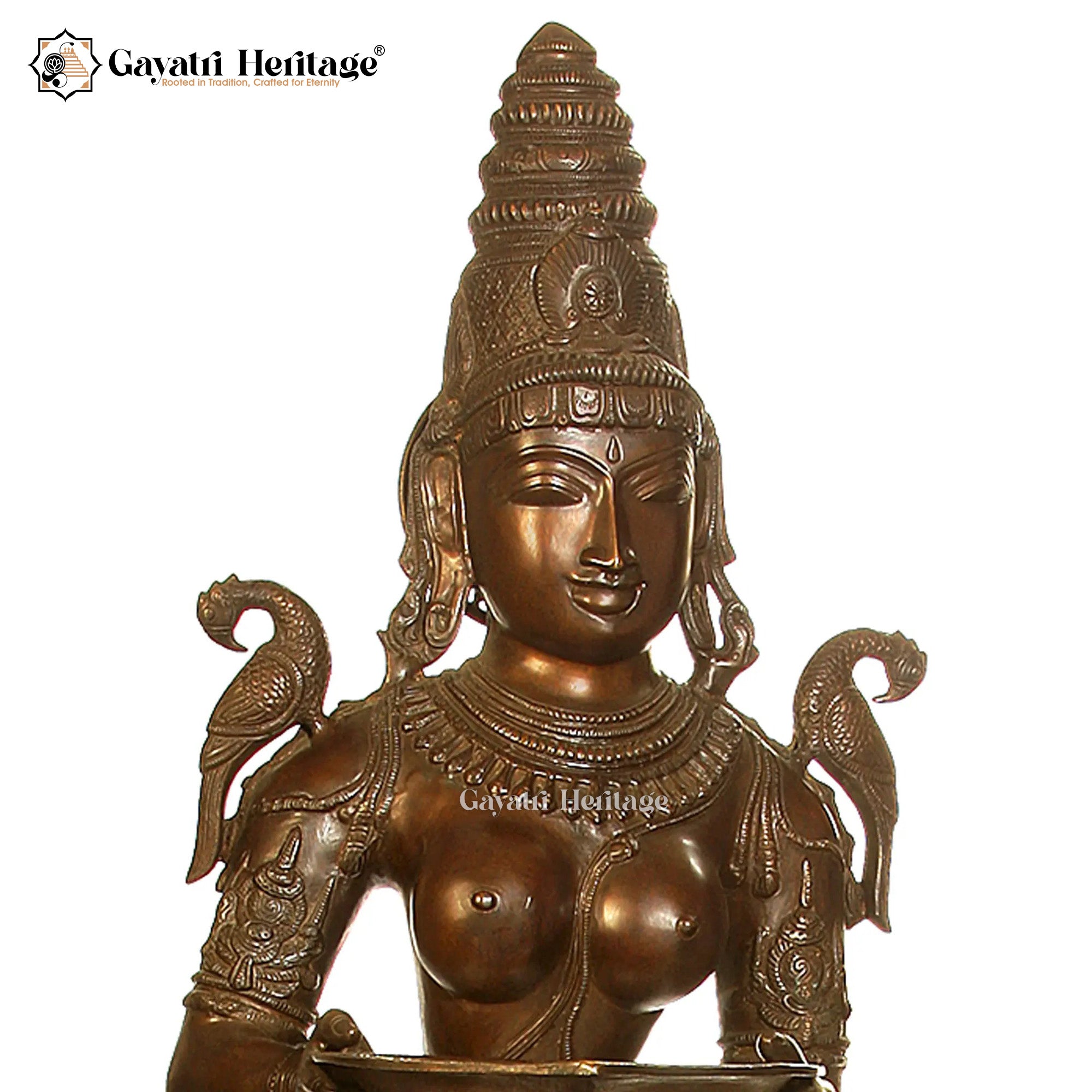 Brass Large Size Deep Lady Figurine – Elegant Traditional Decor