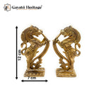 Brass Yali Statue (Pair) – Majestic Mythological Guardians | Gayatri Heritage