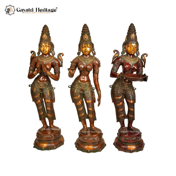 Brass Welcome Lady – Elegant Home Decor Statue | Gayatri Heritage