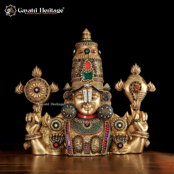 Brass Wall Decor Lord Venkateshwara Statue/ Tirupati Balaji – Divine Aura in Your Home | Gayatri Heritage