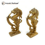 Brass Yali Statue (Pair) – Majestic Mythological Guardians | Gayatri Heritage