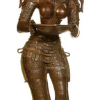 Brass Large Size Deep Lady Figurine – Elegant Traditional Decor