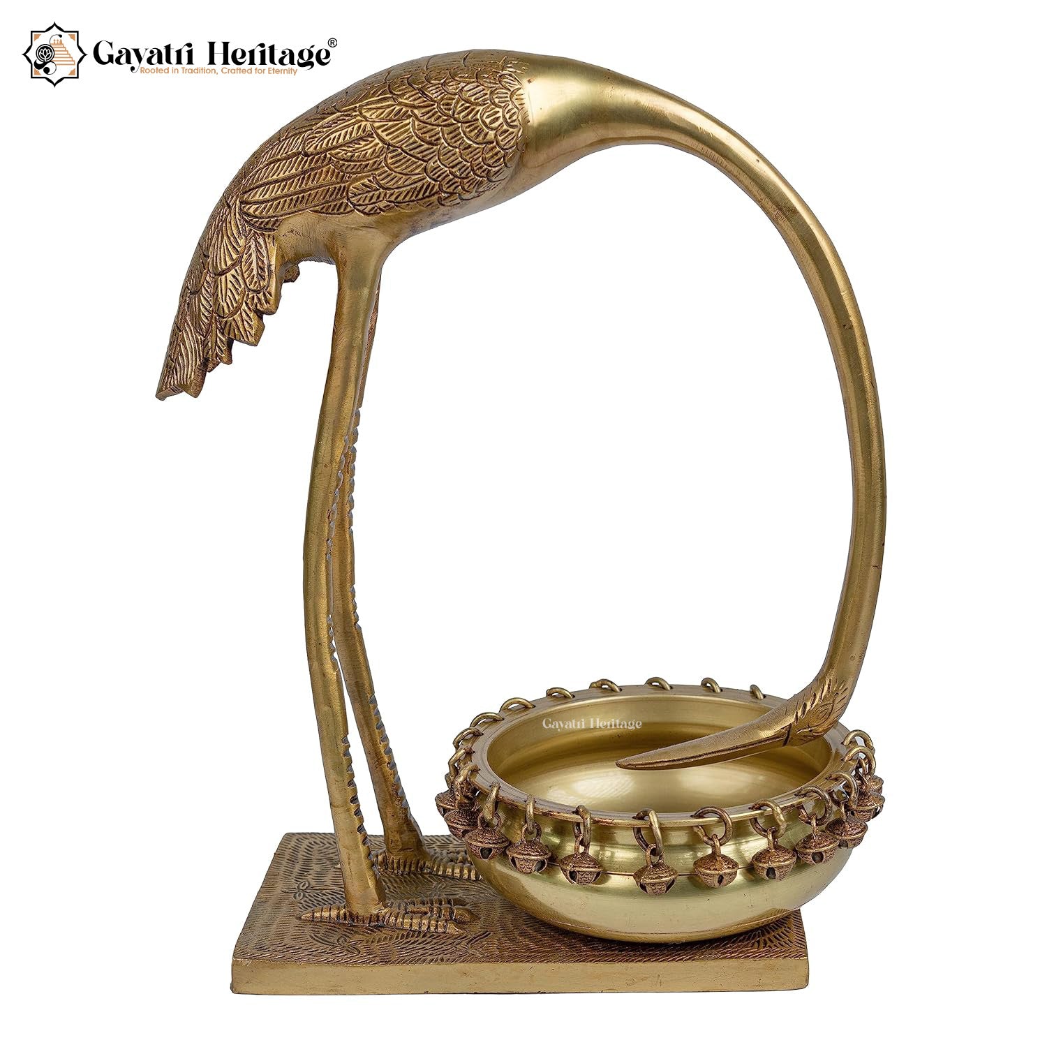 Brass Swan with Urli – Elegant Décor Bowl | Gayatri Heritage