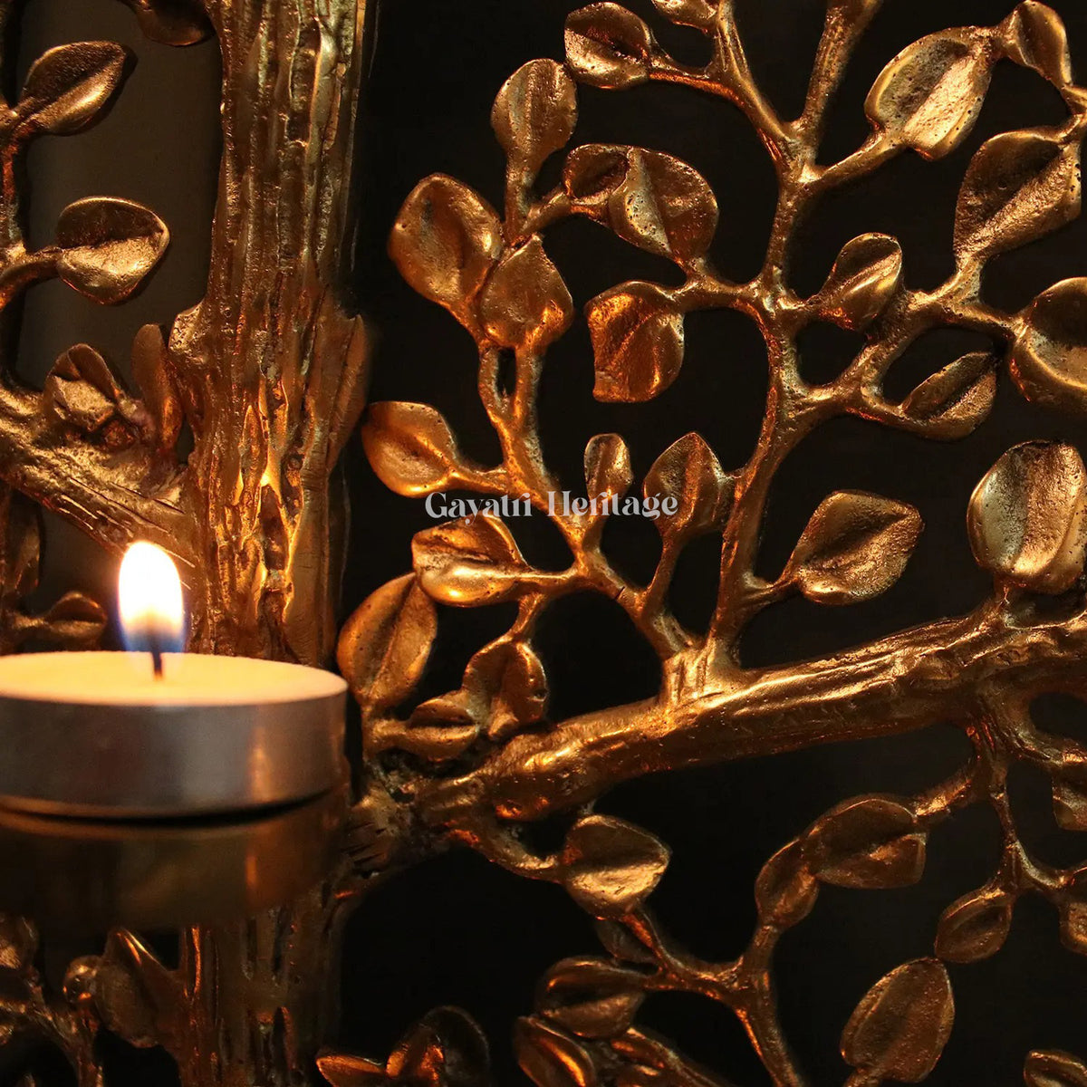 Brass Large Size Tree with Candle Holders – Majestic Home Decor | Gayatri Heritage