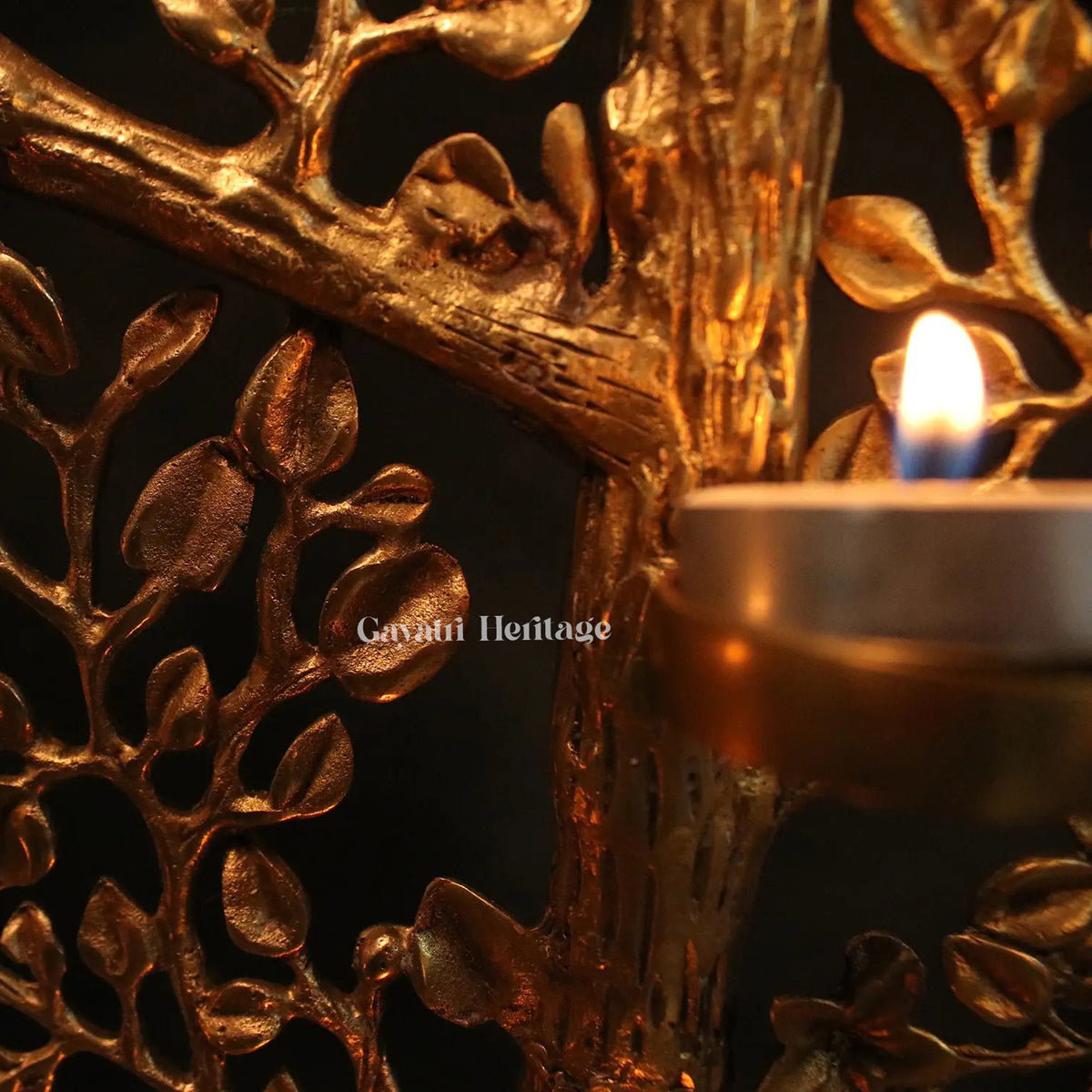 Brass Large Size Tree with Candle Holders – Majestic Home Decor | Gayatri Heritage