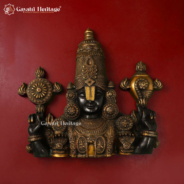 Brass Wall Decor Lord Venkateshwara Statue/ Tirupati Balaji – Sacred Elegance | Gayatri Heritage