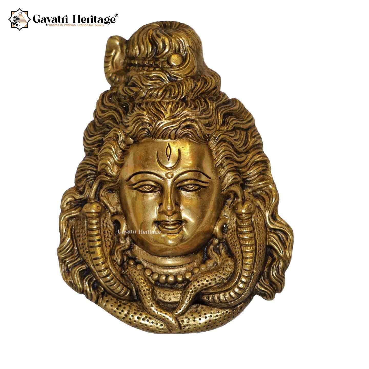 Brass Shiva Head – Divine Mahadev Idol | Gayatri Heritage