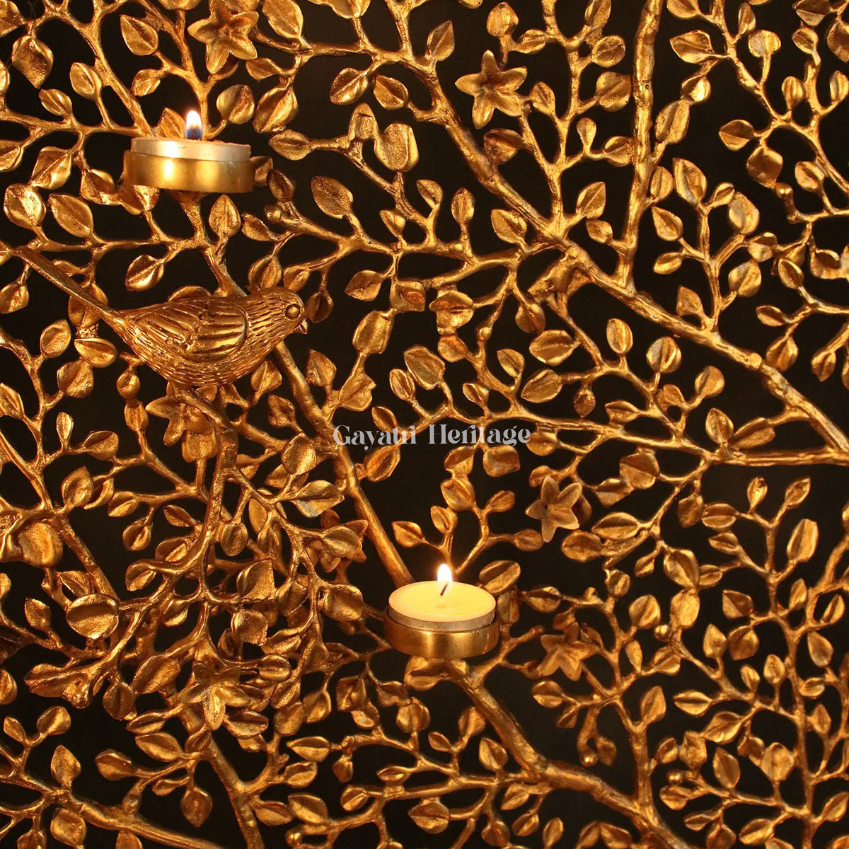 Brass Large Size Tree with Candle Holders – Majestic Home Decor | Gayatri Heritage