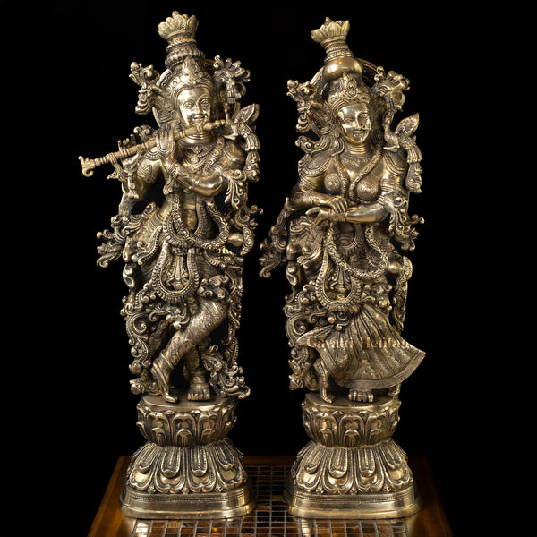 Brass Radha Krishna Statue – Iconic Spiritual Representation | Gayatri Heritage