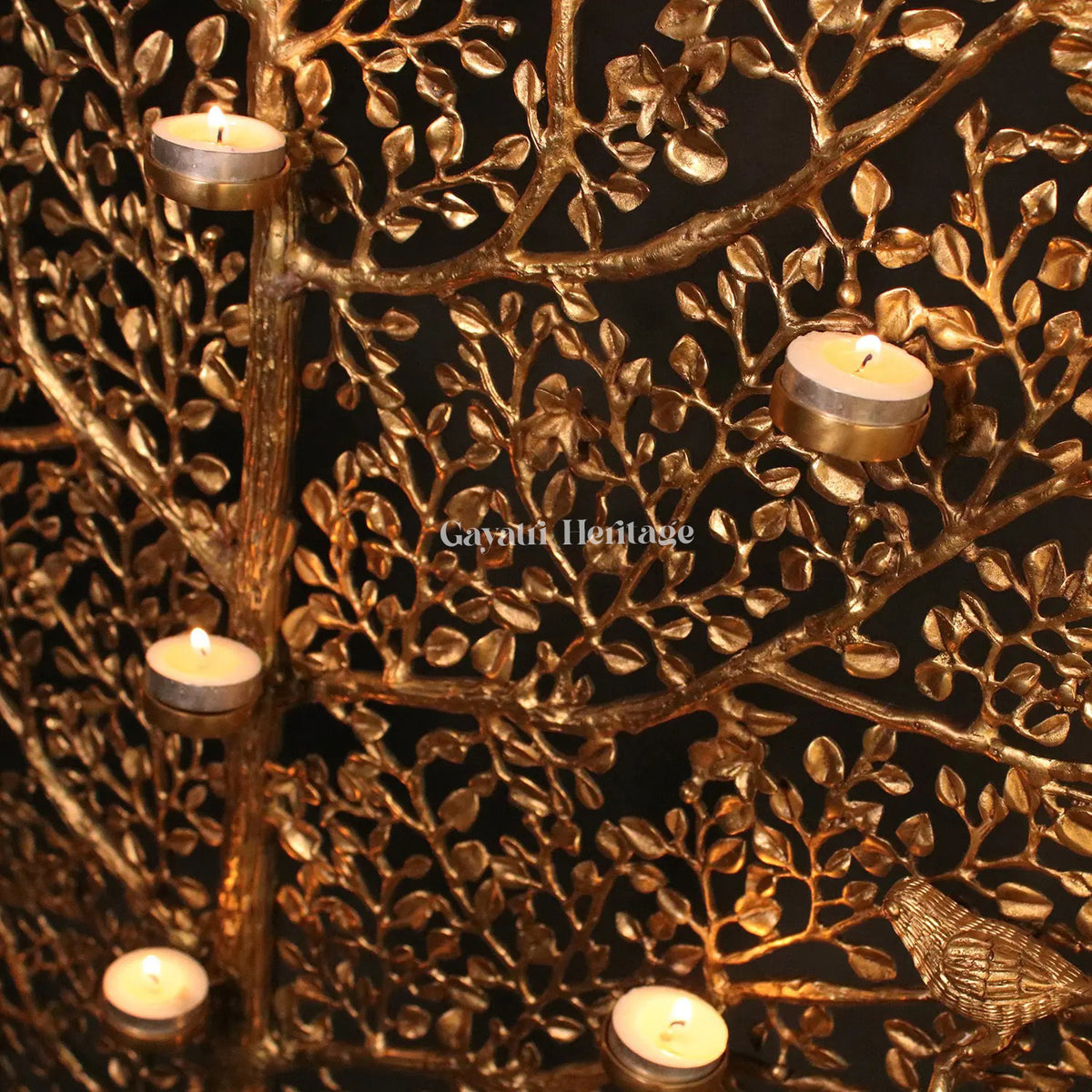 Brass Large Size Tree with Candle Holders – Majestic Home Decor | Gayatri Heritage