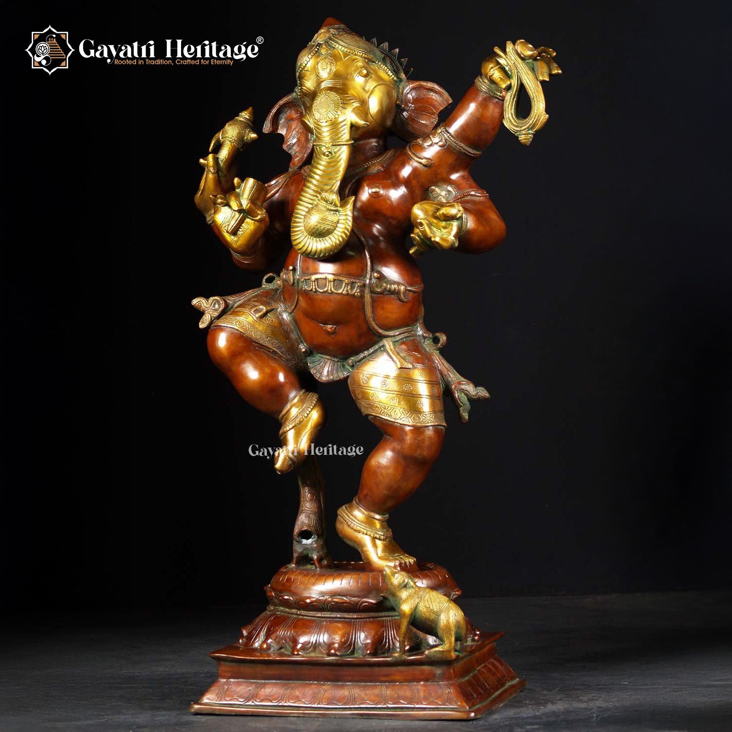 Brass Dancing Ganesh – Artistic Divine Décor | Gayatri Heritage