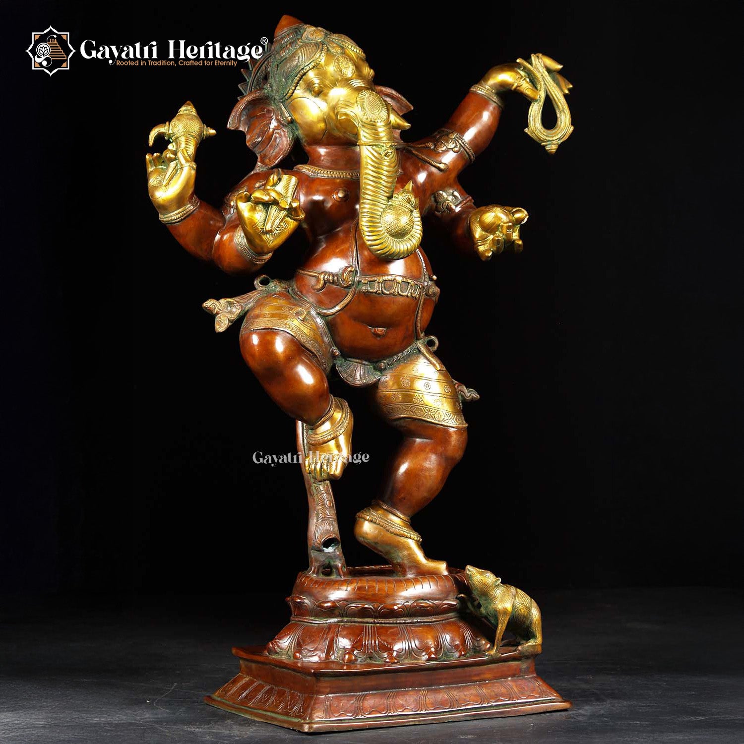 Brass Dancing Ganesh – Artistic Divine Décor | Gayatri Heritage