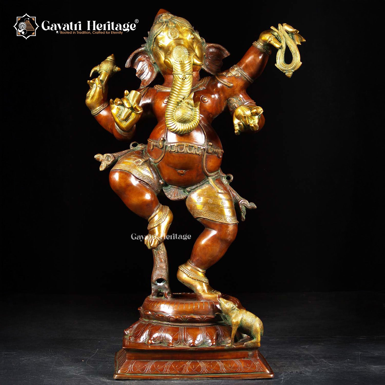 Brass Dancing Ganesh – Artistic Divine Décor | Gayatri Heritage