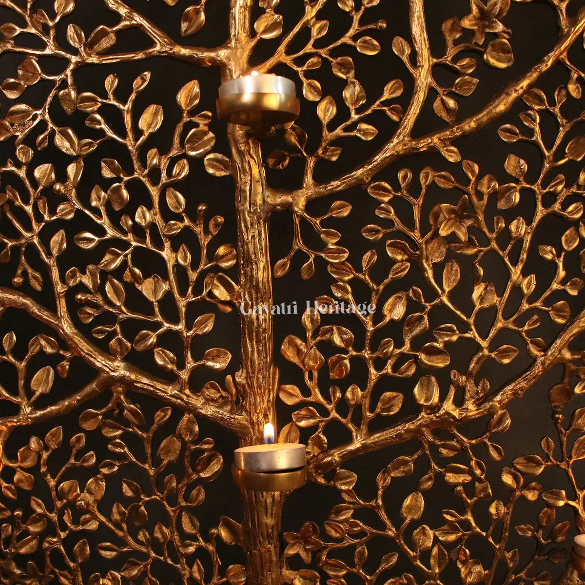 Brass Large Size Tree with Candle Holders – Majestic Home Decor | Gayatri Heritage