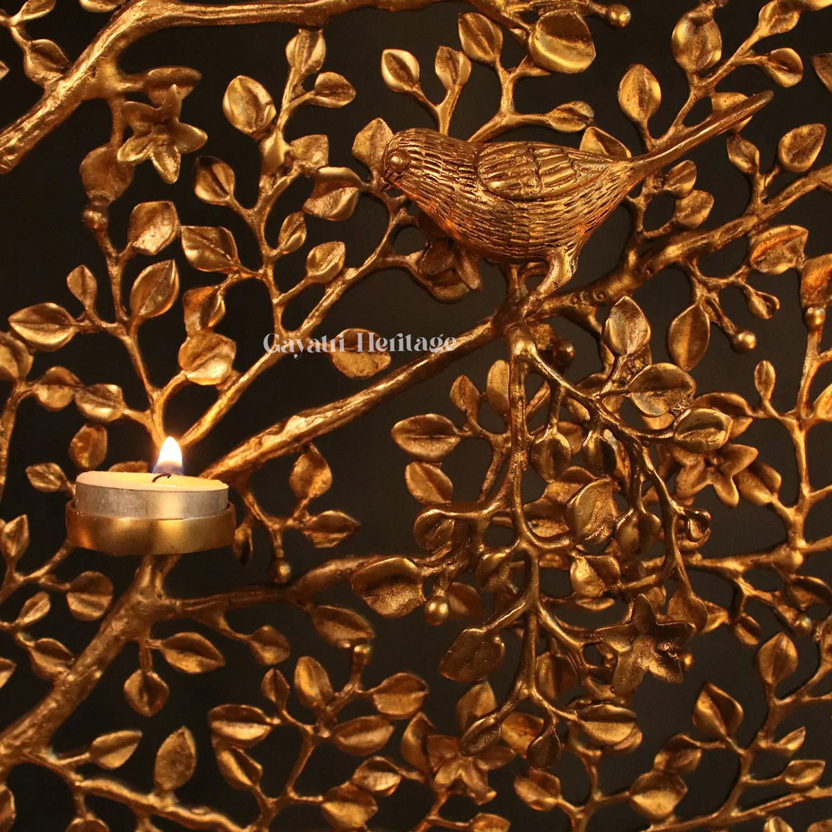 Brass Large Size Tree with Candle Holders – Majestic Home Decor | Gayatri Heritage