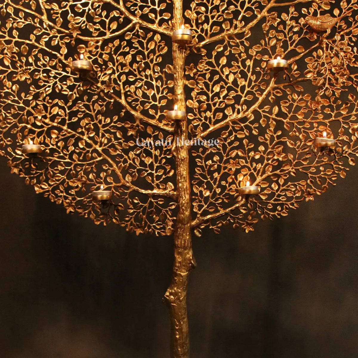 Brass Large Size Tree with Candle Holders – Majestic Home Decor | Gayatri Heritage