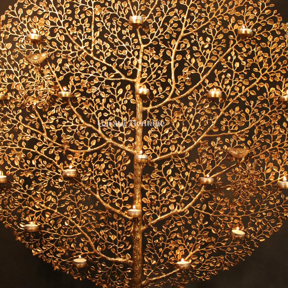 Brass Large Size Tree with Candle Holders – Majestic Home Decor | Gayatri Heritage