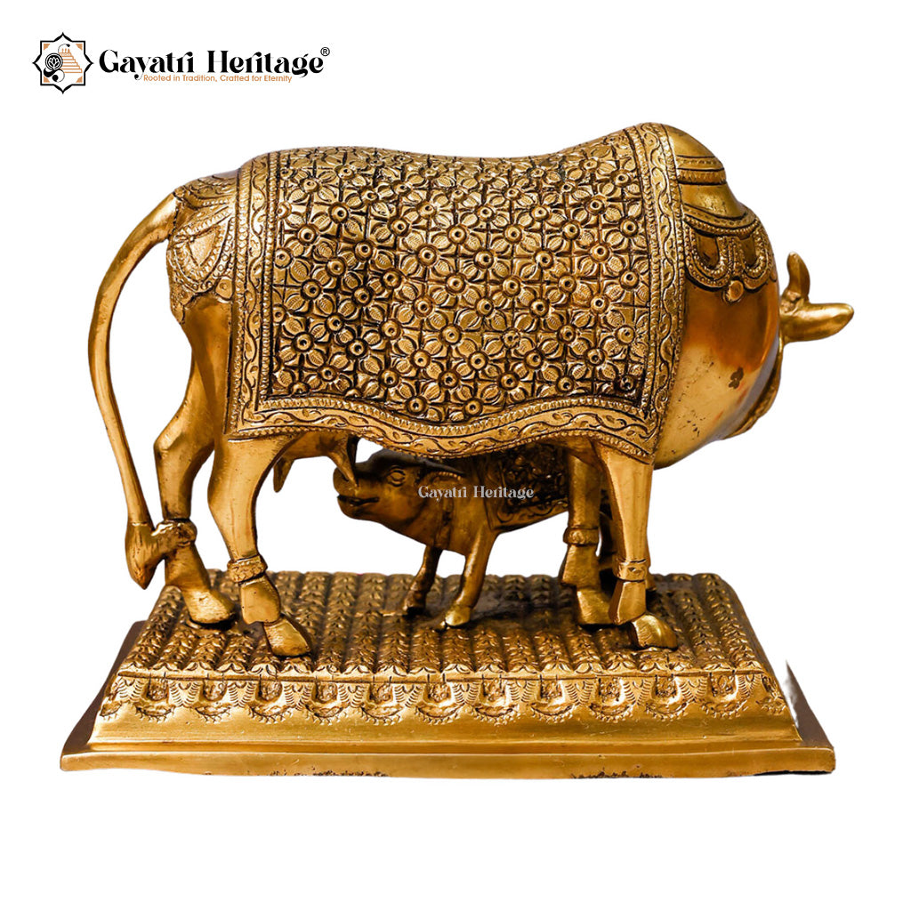 Brass Cow and Calf – Sacred Décor for Your Home | Gayatri Heritage