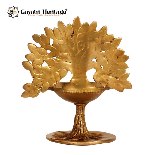 Brass Kalpavrisksha Oil Lamp ( Diya ) – Illuminate Your Space with Sacred Grace | Gayatri Heritage