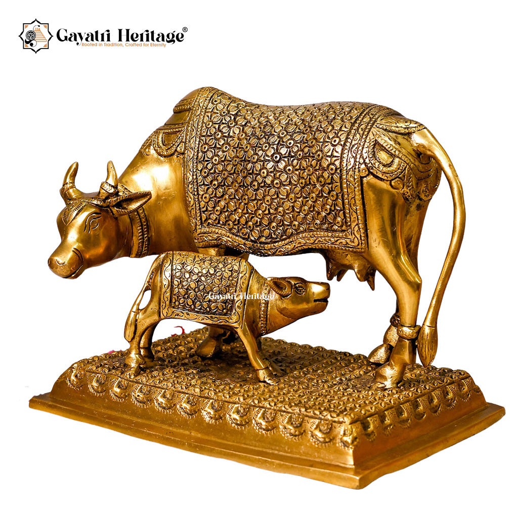 Brass Cow and Calf – Sacred Décor for Your Home | Gayatri Heritage