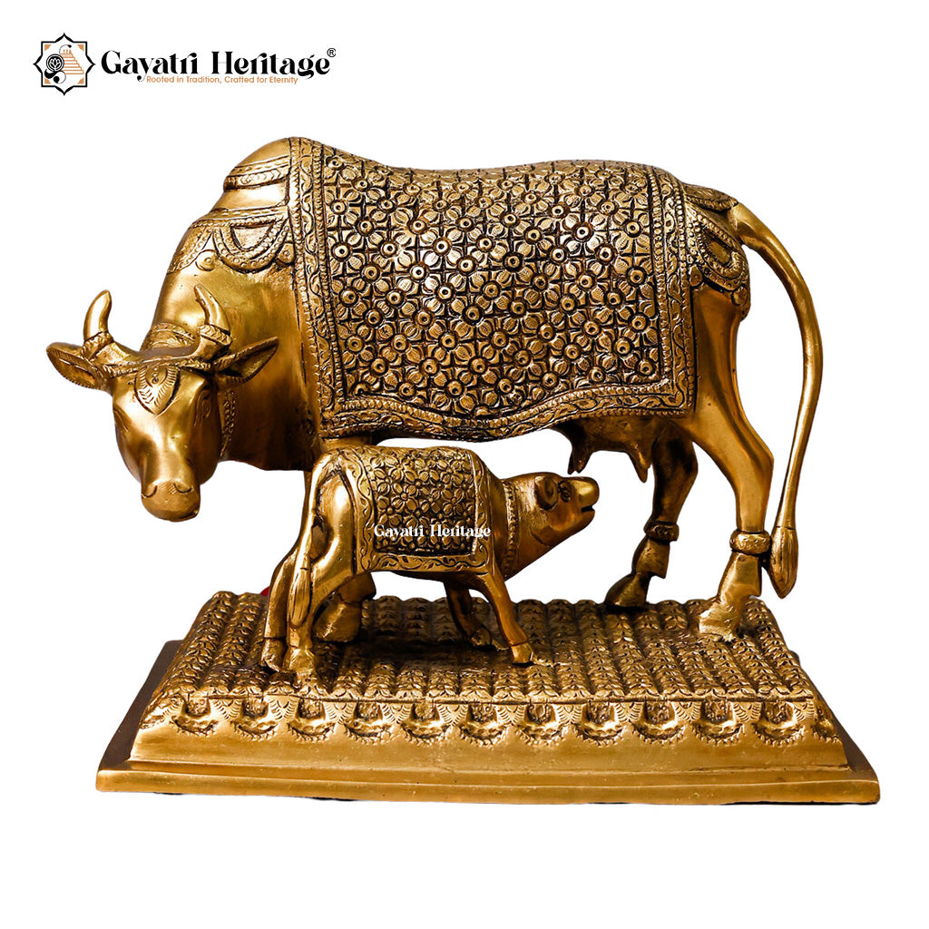 Brass Cow and Calf – Sacred Décor for Your Home | Gayatri Heritage