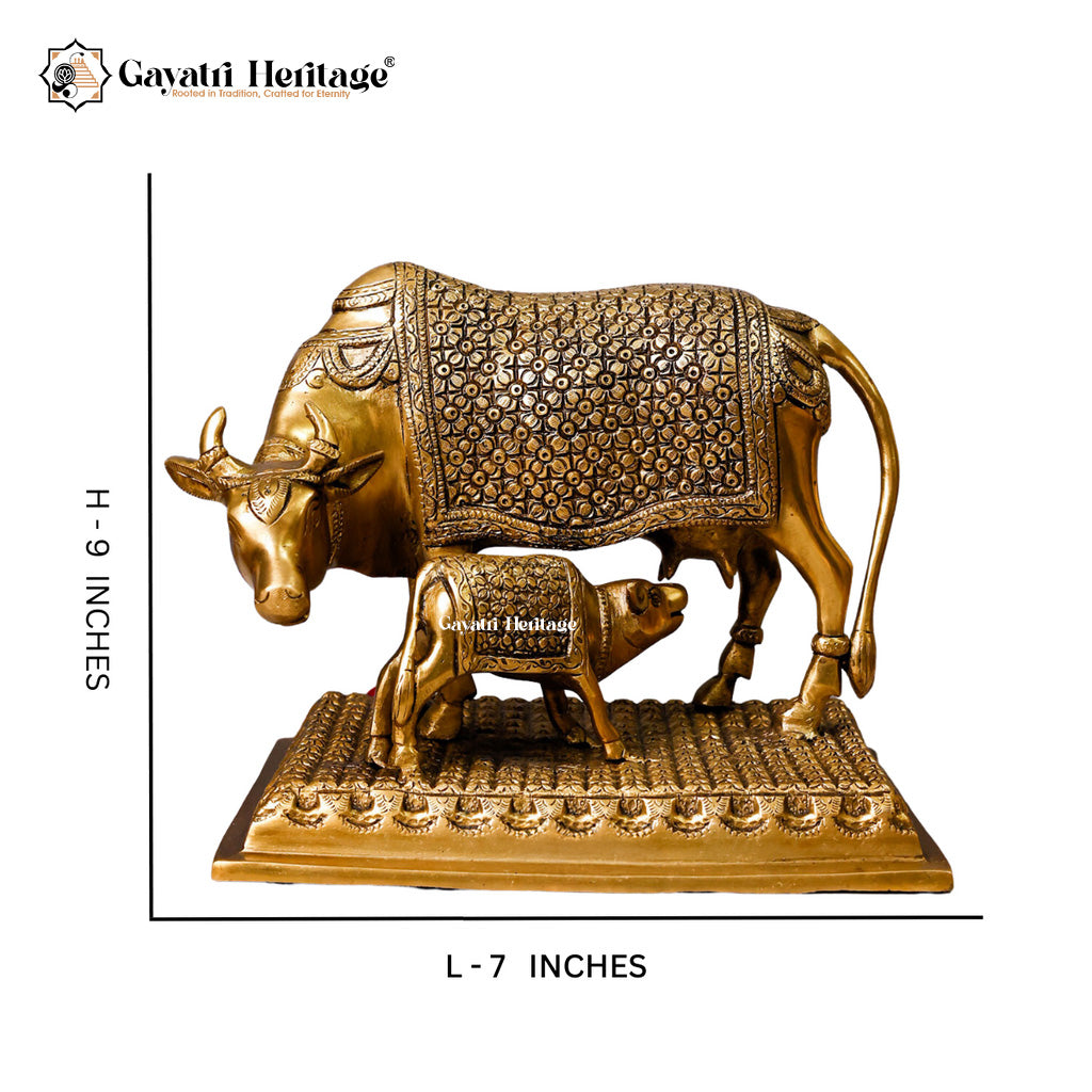 Brass Cow and Calf – Sacred Décor for Your Home | Gayatri Heritage