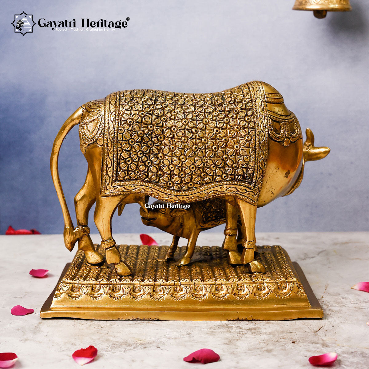 Brass Cow and Calf – Sacred Décor for Your Home | Gayatri Heritage