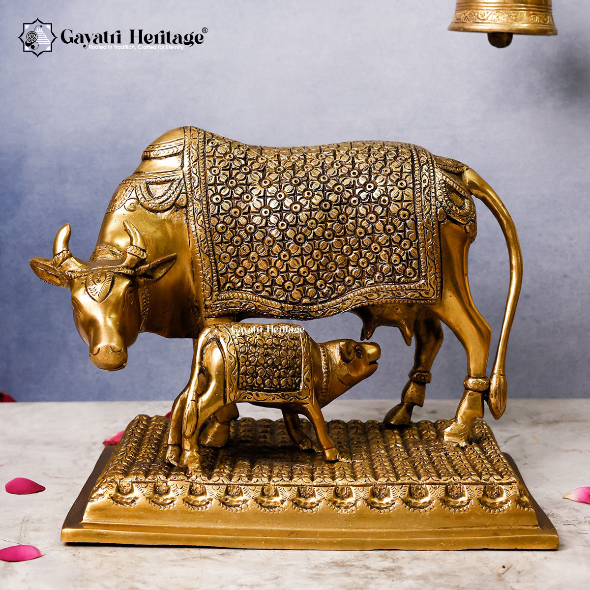 Brass Cow and Calf – Sacred Décor for Your Home | Gayatri Heritage