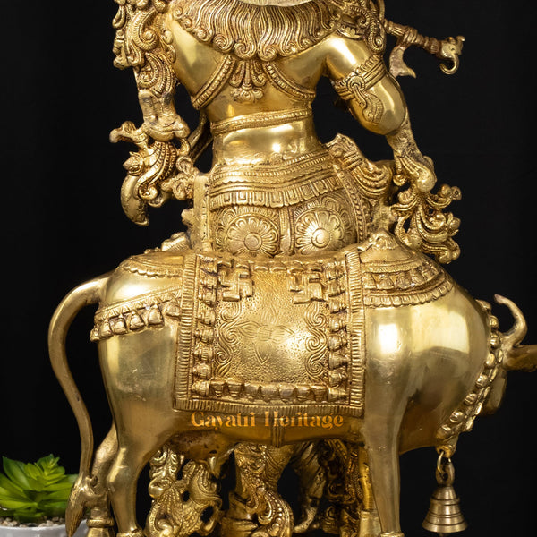 Exquisite Brass Krishna Murlidhar Statue – Divine Music and Spiritual Elegance | Gayatri Heritage