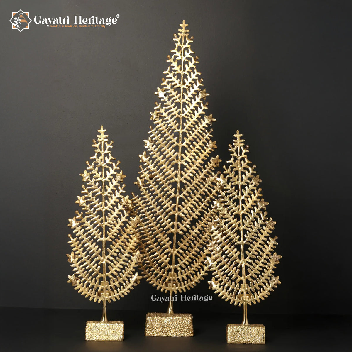 Brass Christmas Tree with Candle Holders – Elegant Festive Decor | Gayatri Heritage