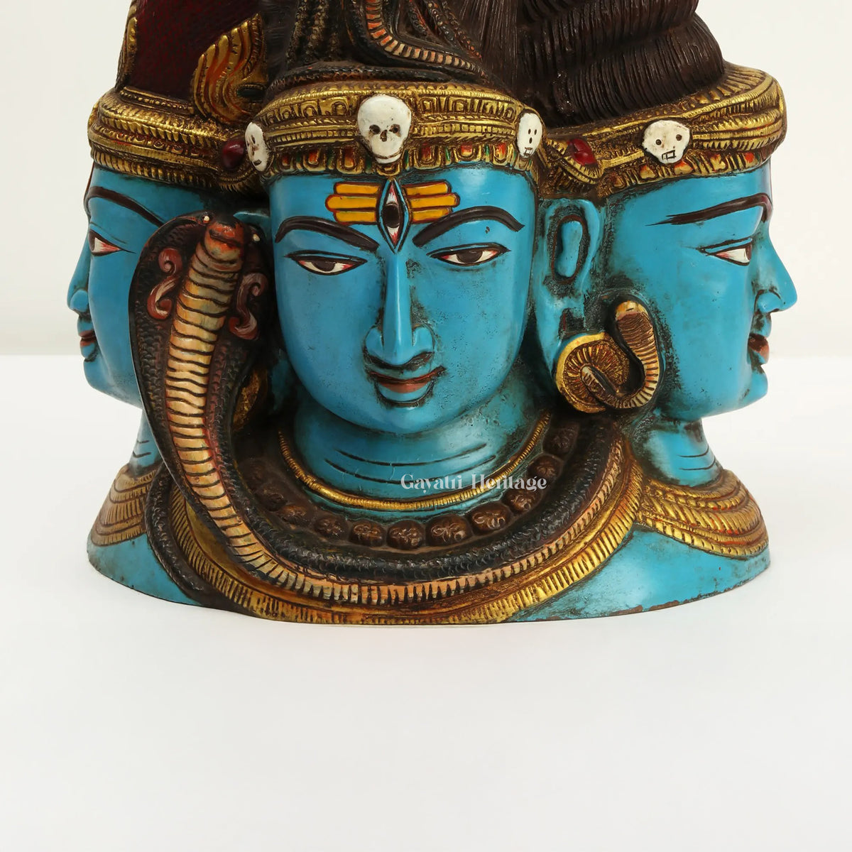 Brass Shiv Head with Parvati – Divine Wall Decor | Gayatri Heritage