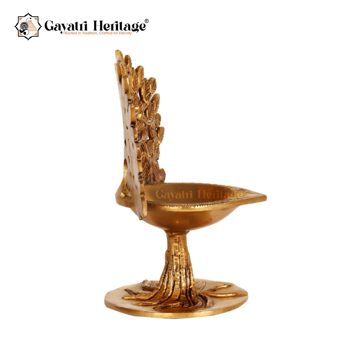 Brass Kalpavrisksha Oil Lamp ( Diya ) – Illuminate Your Space with Sacred Grace | Gayatri Heritage