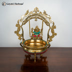 Brass Ganesh Urli with Stone Work – Exquisite Traditional Decor