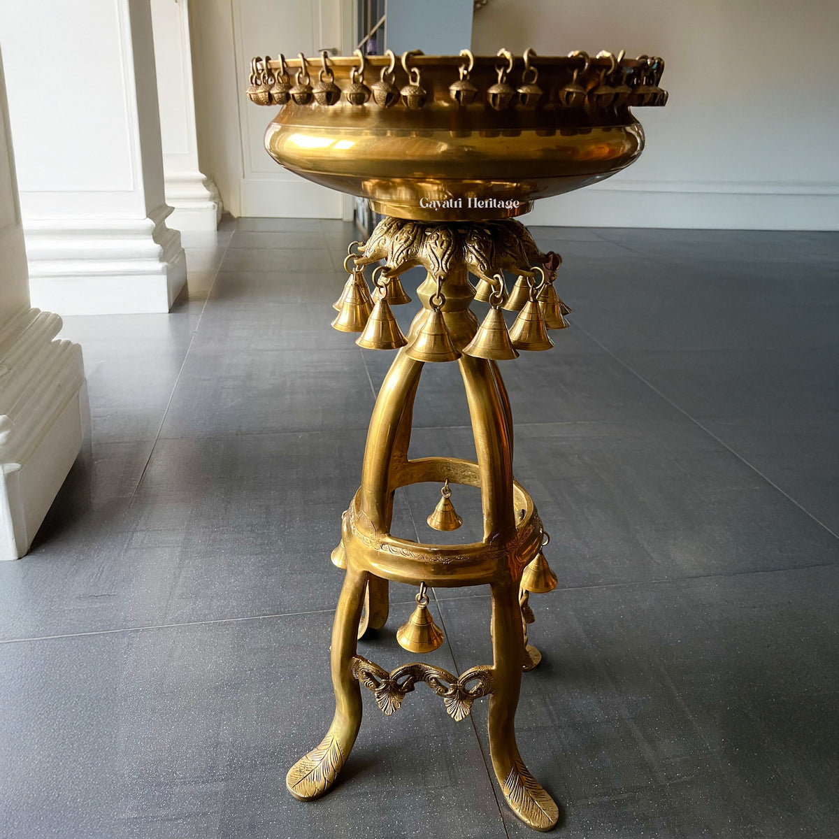 Brass Urli Stand Show Piece – Exquisite Brass Craft | Gayatri Heritage