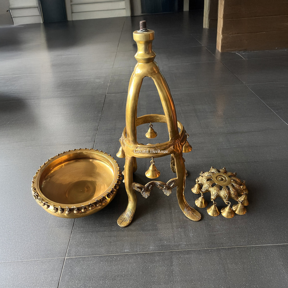 Brass Urli Stand Show Piece – Exquisite Brass Craft | Gayatri Heritage