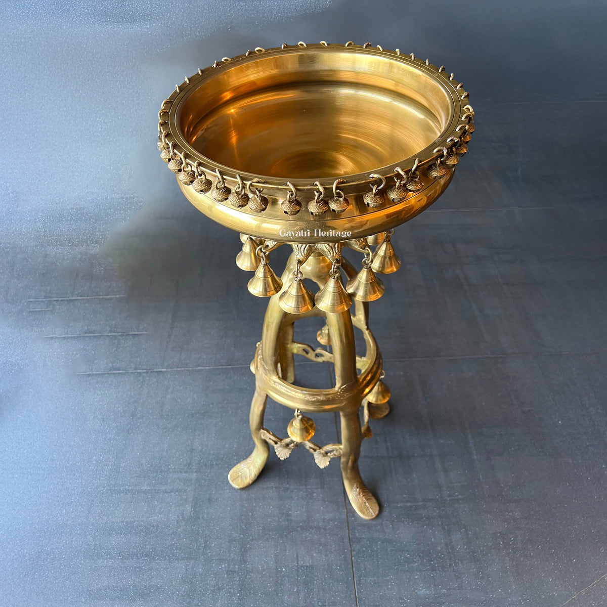 Brass Urli Stand Show Piece – Exquisite Brass Craft | Gayatri Heritage