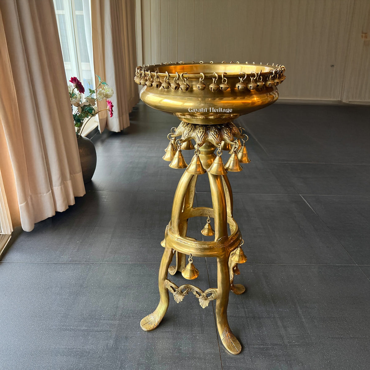 Brass Urli Stand Show Piece – Exquisite Brass Craft | Gayatri Heritage