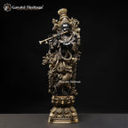 Brass Krishna Statue – Divine Black Elegance | Gayatri Heritage