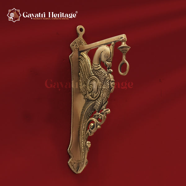 Brass Peacock Wall Brackets – Ornate Wall Décor Accents | Gayatri Heritage