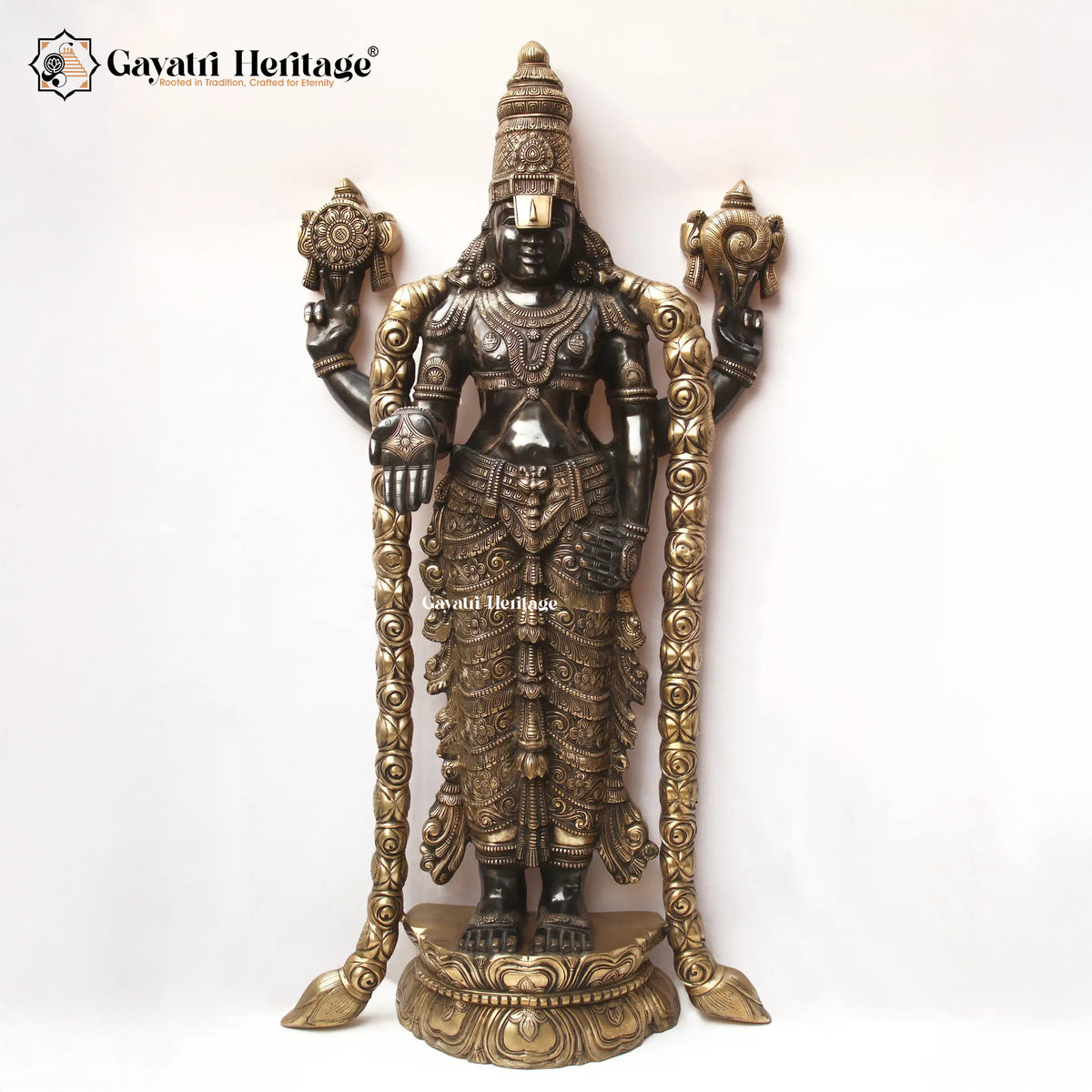 Brass Tirupati Balaji Statue – Divine Home Temple Décor | Gayatri Heritage